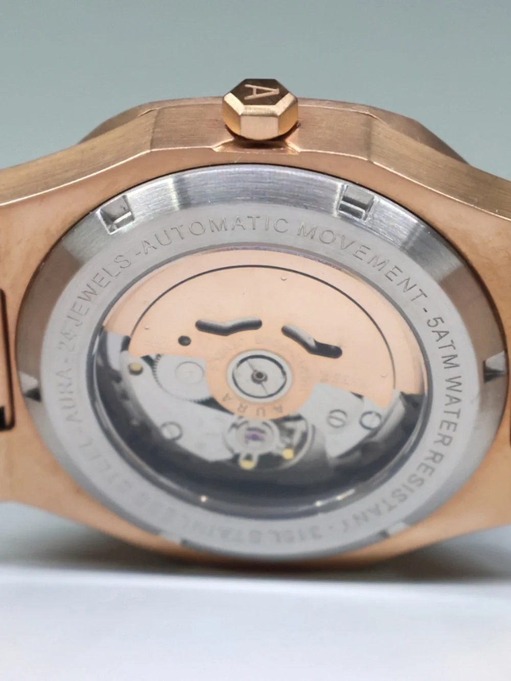 Aura Date 001 Rose/White Automatic Watch 40mm